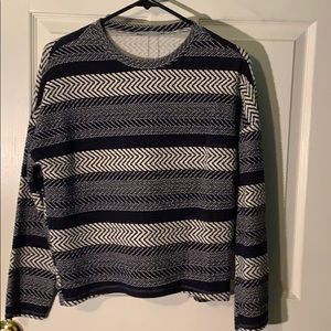 Zara Patterned Sweatshirt in Navy and White